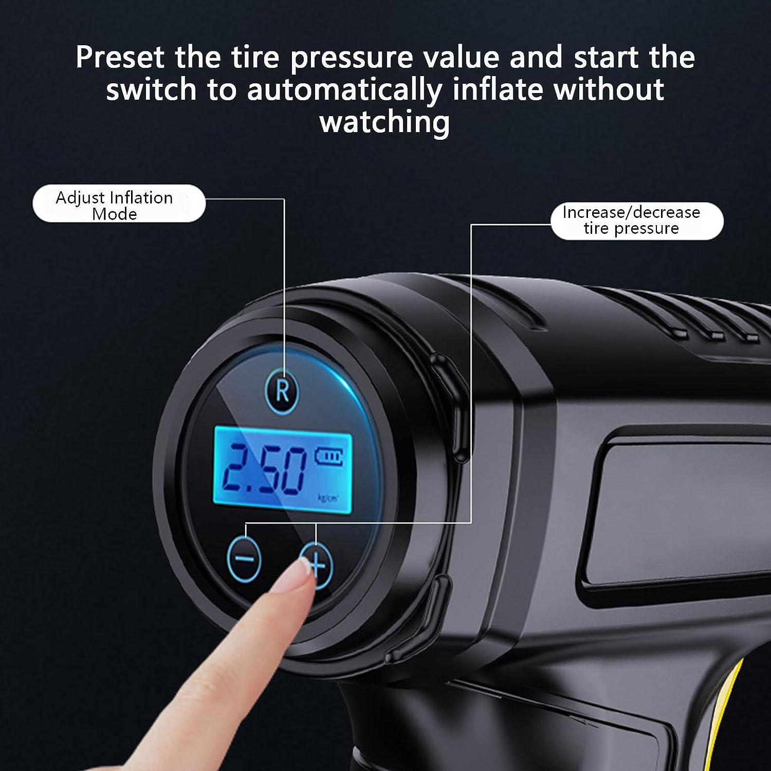 Tire Inflator Pump with Emergency LED Light